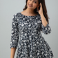 Black Floral Printed Top