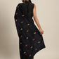 Solid Pure Georgette Embroidered Saree
