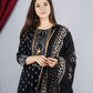 Women Black Viscose Rayon Kurta set