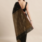 Black & Gold-Toned Silk Blend Woven Design Banarasi Saree
