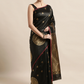 Black & Gold-Toned Silk Blend Woven Design Banarasi Saree