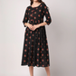 Black & Red A-Line Midi Dress