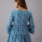 Blue Floral Print Empire Top