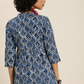 Blue & Off-White Hand Block Print A-Line Top