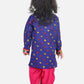 Kids Blue Embroidered Top with Dhoti Pants