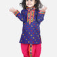Kids Blue Embroidered Top with Dhoti Pants