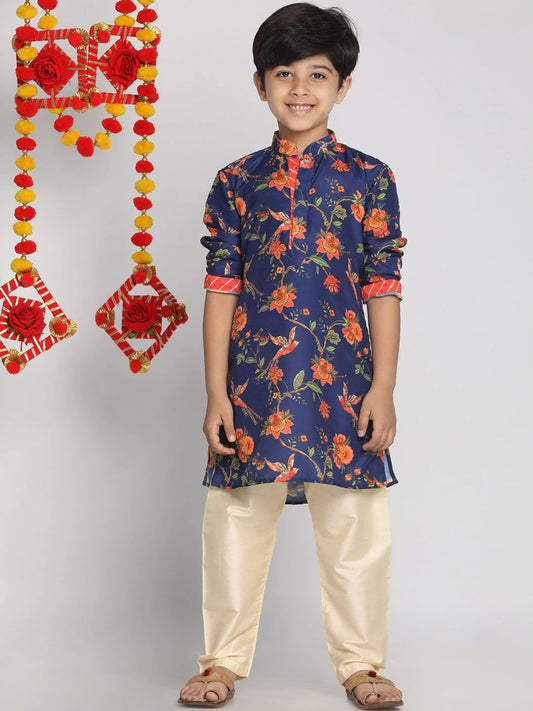 Boys Floral Printed Regular Kurta Set