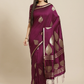 Burgundy & Golden Banarasi Saree