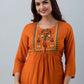 Casual Regular Sleeves Embroidered Women Top