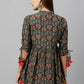 Casual Regular Sleeves Floral Print Grey Top