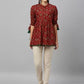 Casual Regular Sleeves Floral Print Women Maroon Top