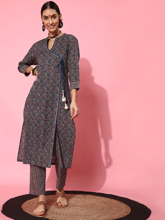 Chevron Pure Cotton Kurta Set