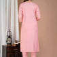 Women Cotton Rayon Turqoise Kurta, Pant And Dupatta Set