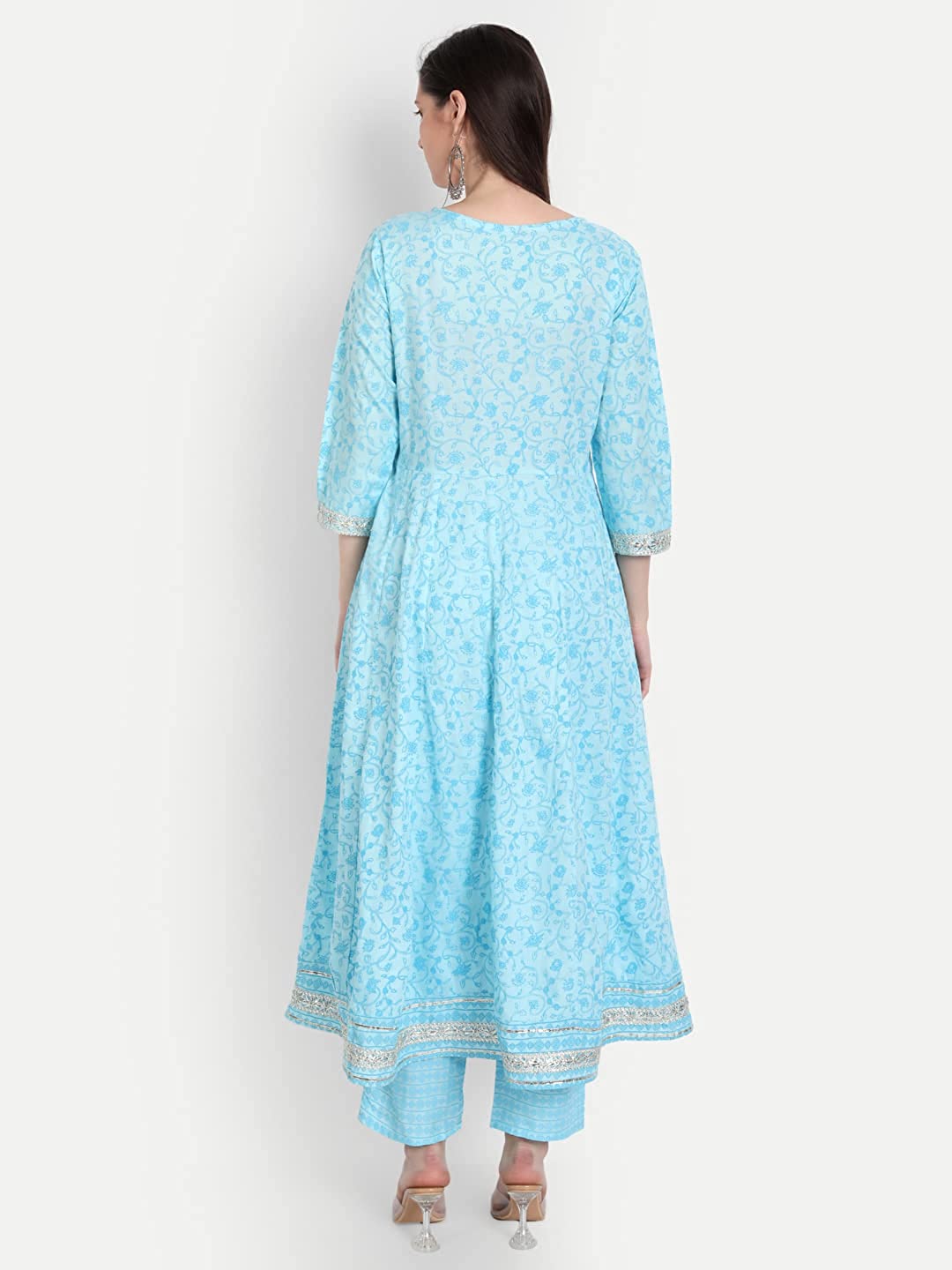 Women Sky Blue Anarkali Kurta set