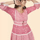Women Pink Printed Pure Cotton Flared Dress