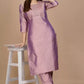 Women Art Silk Lavender Kurta and Pant Set
