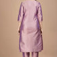 Women Art Silk Lavender Kurta and Pant Set