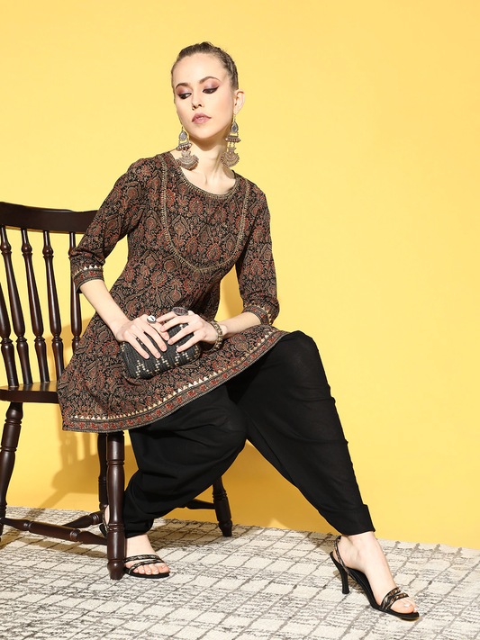 Ethnic Motifs Pure Cotton Dhoti Kurta Set