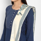 Women Blue & Embroidered Kurta with Palazzos & Dupatta