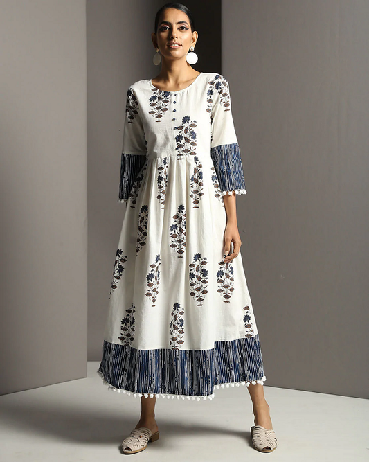 Women's Anarkali Kurta with Pompoms