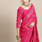 Floral Silk Blend Saree with Printed Border