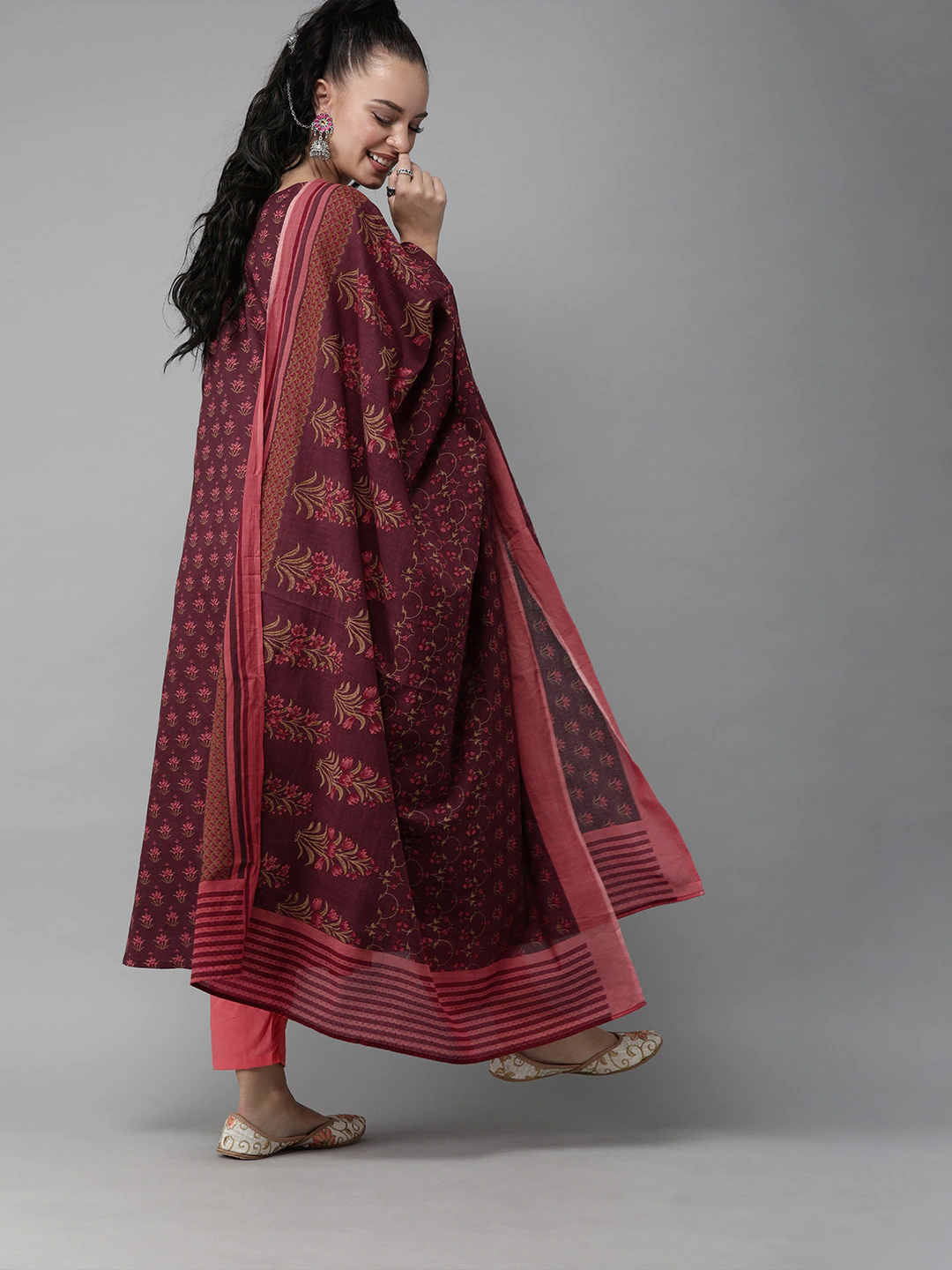 Women's Floral Print Cotton Kurta Set