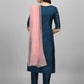 Women Art Silk Green Kurta Pant And Dupatta Set