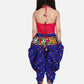 Kids Blue Embroidered Top with Dhoti Pants