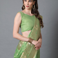 Green Silk Blend Ethnic Motifs Woven Designed Banarasi Saree