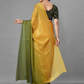 Green & Orange Poly Georgette Saree