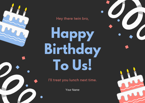 HAPPY BIRTHDAY TO US - GREETING CARD | Amy's Cart Singapore