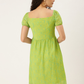 Lime Green Floral Fit & Flare Dress