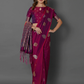 Magenta Silk Blend Woven Design Banarasi Saree