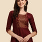 Maroon Print Empire Top