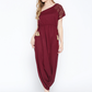 Maroon Solid One-Shoulder Dhoti Style Jumpsuit