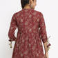 Maroon & Beige Mandarin Collar Printed Tunic