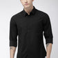 Men Black Regular Fit Solid Casual Shirt