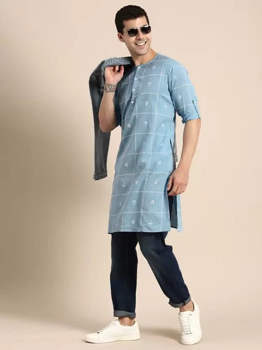 Men Cotton Blend Kurta