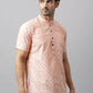 Men Pink Cotton Kurta