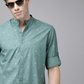 Men Green Regular Fit Printed Casual Shirt