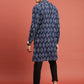 Men Navy Blue Long Kurta