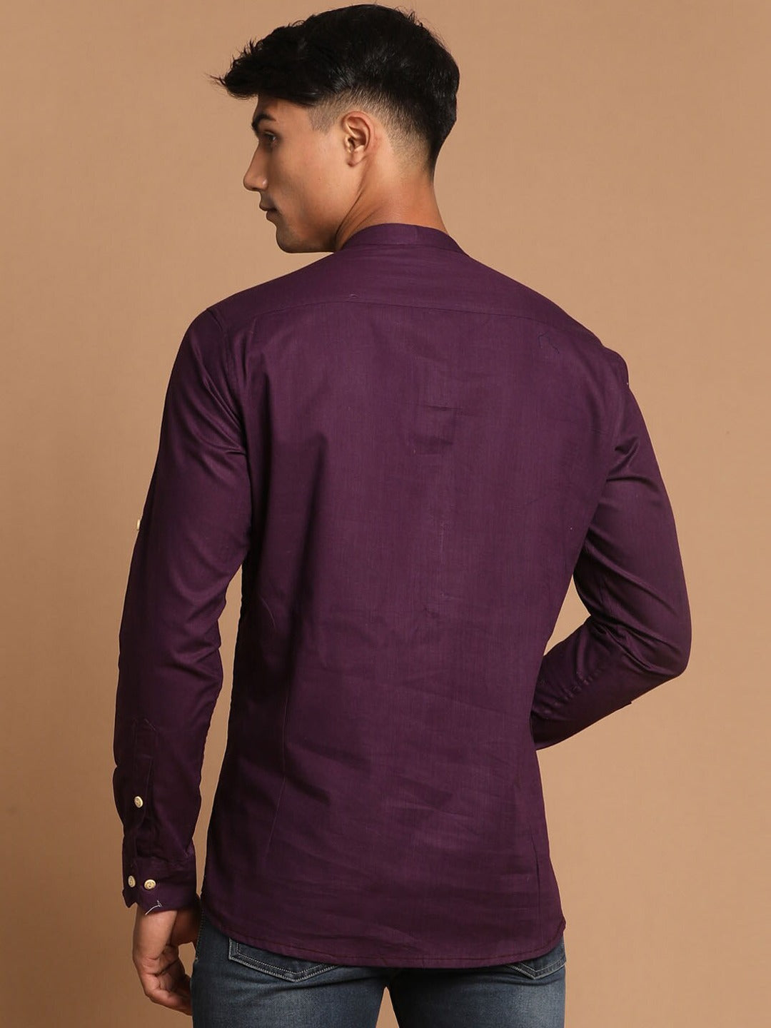 Men Solid Cotton Blend Kurta