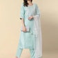 Mint Blue Silk Blend Embroidered Kurta set