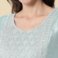 Mint Blue Silk Blend Embroidered Kurta set