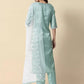 Mint Blue Silk Blend Embroidered Kurta set
