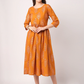 Mustard Yellow A-Line Midi Dress