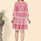Women Pink Printed Pure Cotton Flared Dress