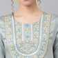 Women Floral Embroidered Sequined Kurta with Palazzos & Dupatta