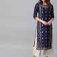 Navy Blue A-Line Kurta with Palazzos