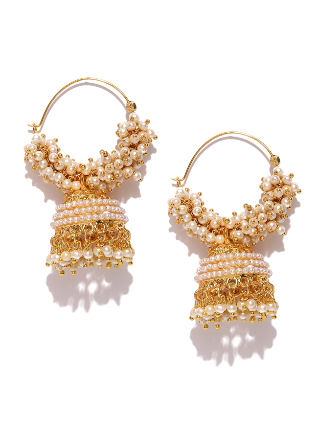 Off-White Gold-Plated Jhumkas